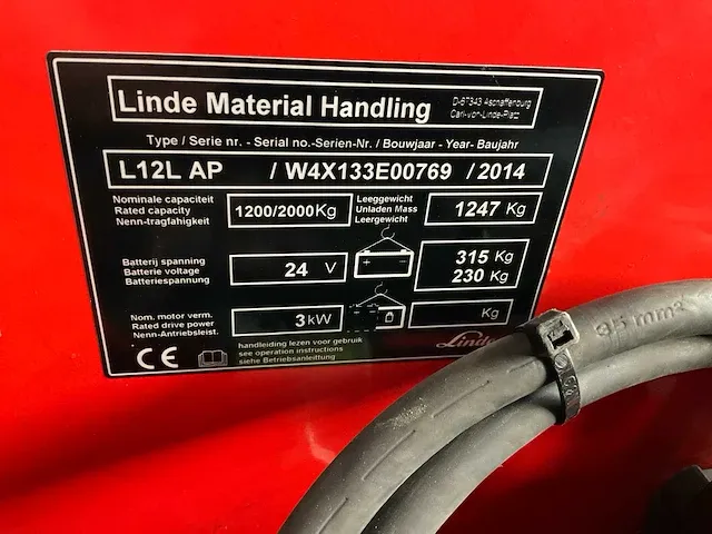 2014 linde l12l ap orderpicker - afbeelding 2 van  10
