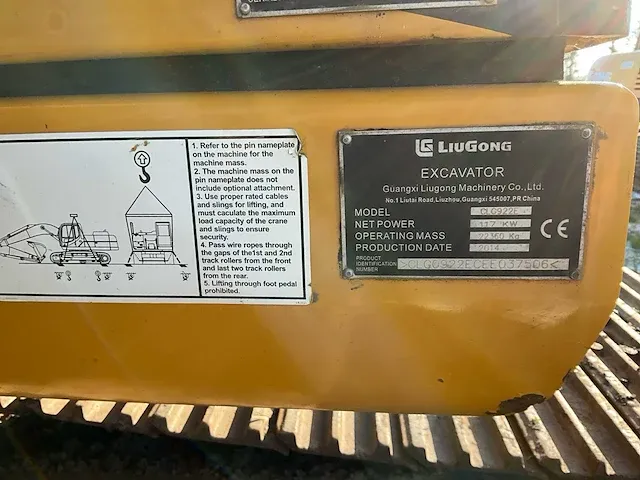 2014 liugong clg922e rupsgraafmachine - afbeelding 36 van  46