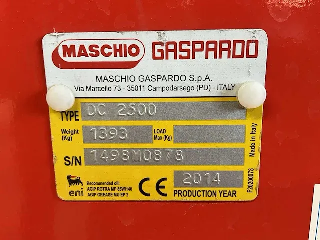 2014 maschio dc 2500 rotorkopeg - afbeelding 2 van  10