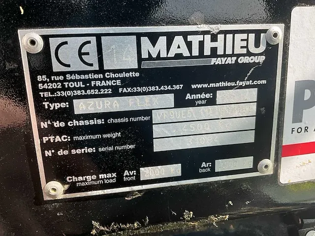 2014 mathieu fayat azura flex mc200 zelfrijdende veegmachine - afbeelding 14 van  21