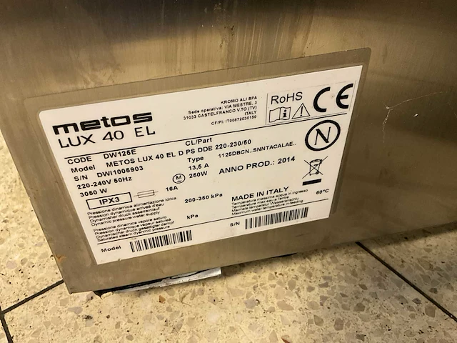 2014 metos lux 40 el glazenspoel machine - afbeelding 9 van  9