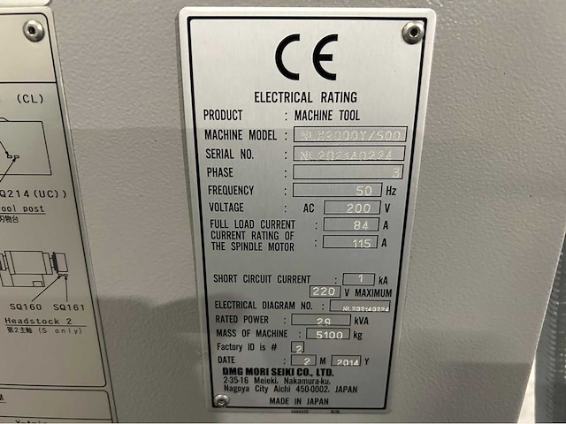 2014 mori seiki nlx 2000y/500 cnc-draaibank - afbeelding 21 van  28
