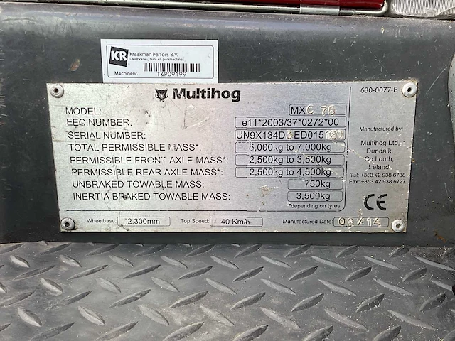 2014 multihog mxc 75 - afbeelding 10 van  18