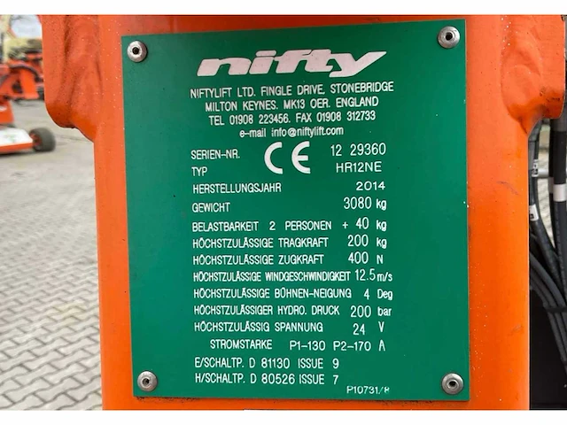2014 niftylift nifty hr12ne hoogwerker - afbeelding 13 van  20