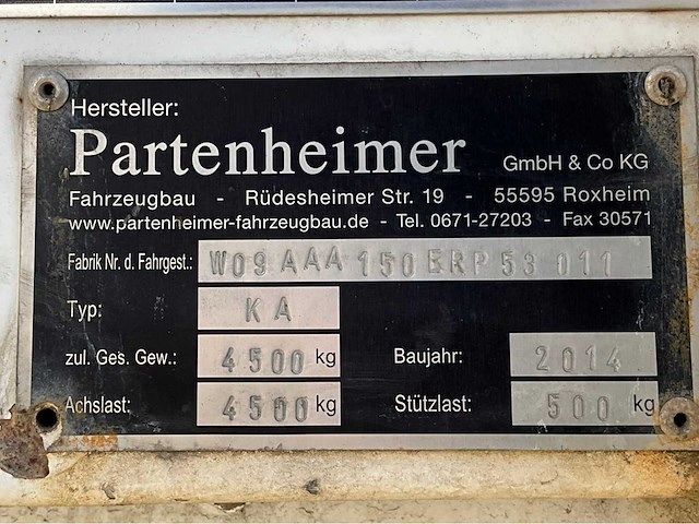 2014 partenheimer ka aanhangwagen - afbeelding 15 van  22