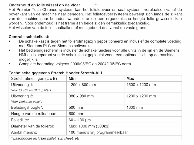 2014 premier-tech chronos stretch-all palletfoliewikkelaar - afbeelding 39 van  48