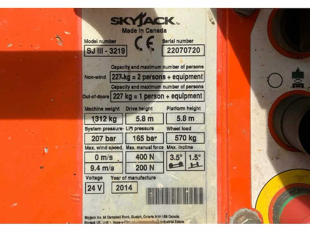 2014 skyjack sj iii 3219 hoogwerker - afbeelding 16 van  16