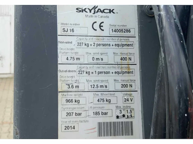 2014 skyjack sj16 personenlift - afbeelding 15 van  15