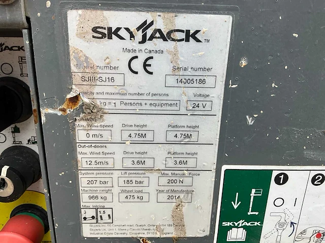 2014 skyjack sjiii-sj16 personenlift - afbeelding 10 van  18