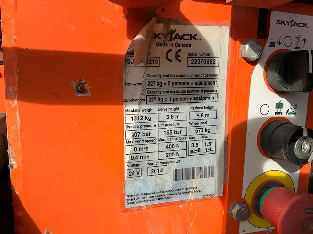 2014 skyjack sjiii3219 hoogwerker - afbeelding 2 van  10