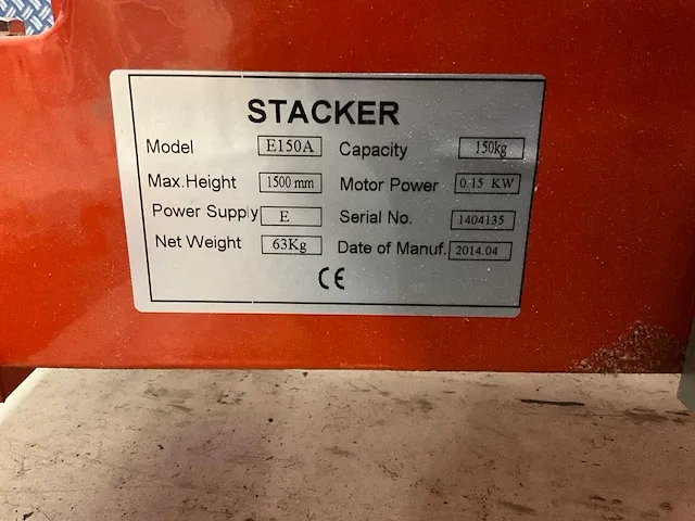 2014 stacker e150a elektrische stapelaar - afbeelding 7 van  7