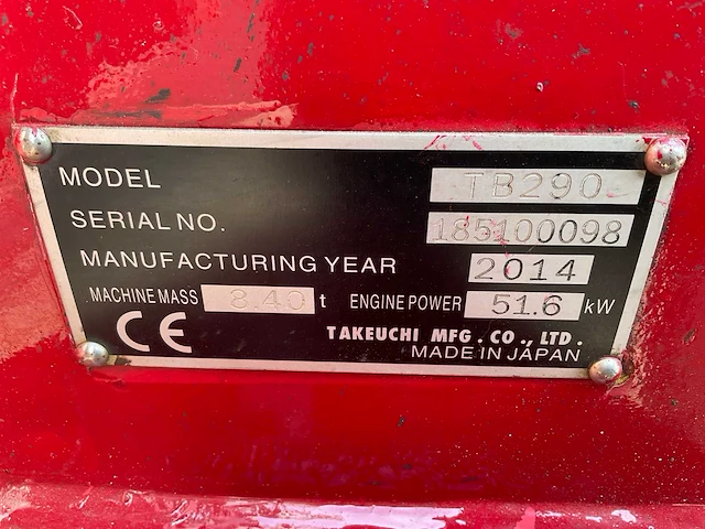 2014 takeuchi tb290 midigraafmachine - afbeelding 30 van  37