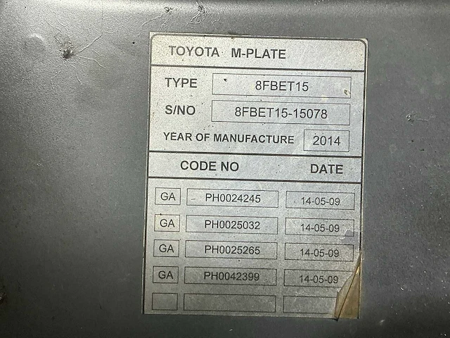 2014 toyota 8fbet15 vorkheftruck - afbeelding 6 van  15