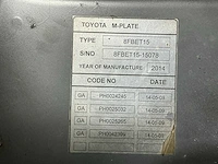 2014 toyota 8fbet15 vorkheftruck - afbeelding 6 van  15