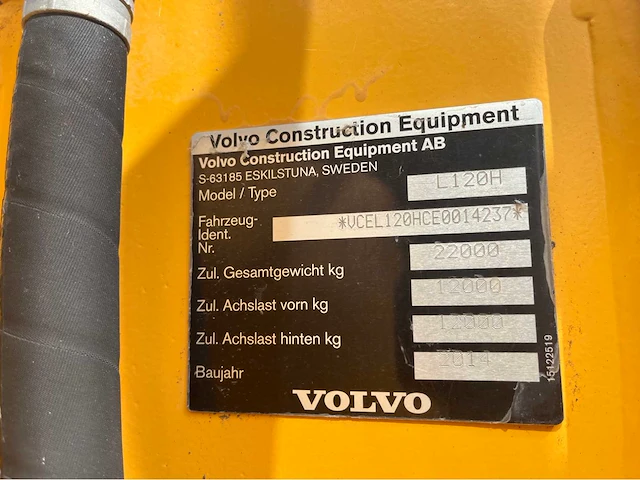 2014 volvo l120h - shovel - afbeelding 70 van  72
