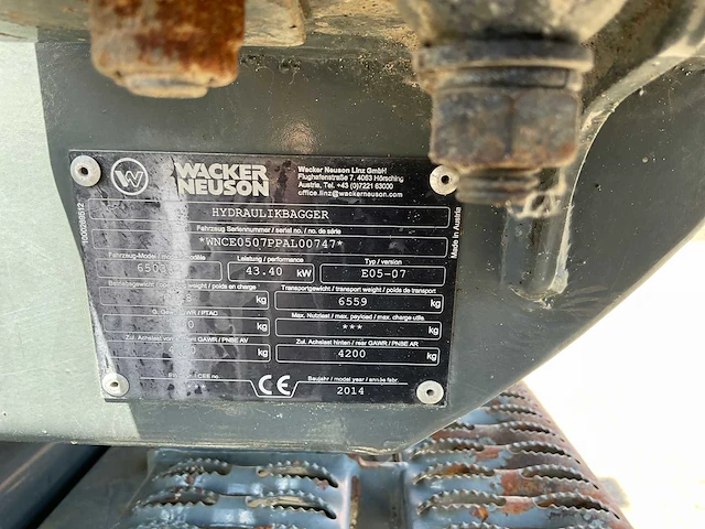 2014 wacker neuson 6503-2 banden graafmachine - afbeelding 20 van  29