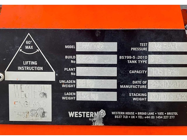 2014 western ecw 105 mobiele brandstof opslagtank - afbeelding 3 van  12