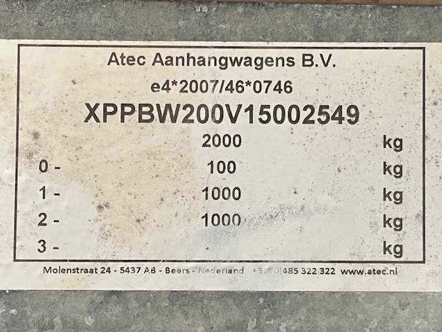 2015 atec eb2 2-1 dubbelas aanhangwagen - afbeelding 14 van  21