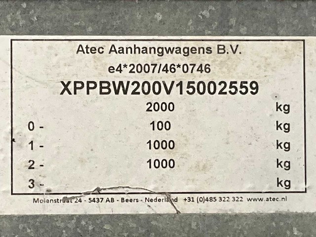2015 atec eb2 2-1 dubbelas aanhangwagen - afbeelding 11 van  19