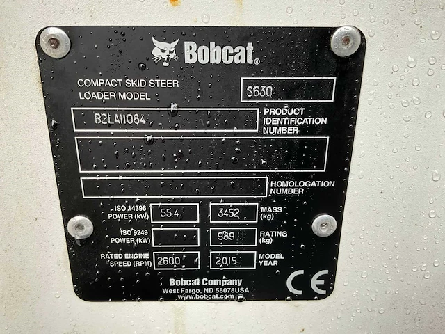 2015 bobcat s630 schranklader - afbeelding 19 van  28
