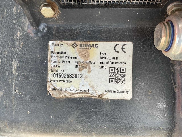 2015 bomag bpr 70/70 d trilplaat - afbeelding 5 van  7