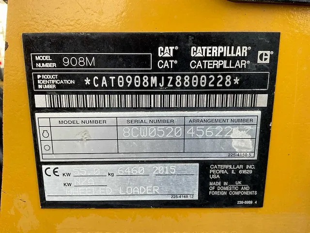 2015 cat 908m shovel - afbeelding 29 van  36