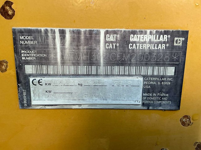 2015 caterpillar mh3022 overslagkraan - afbeelding 63 van  66