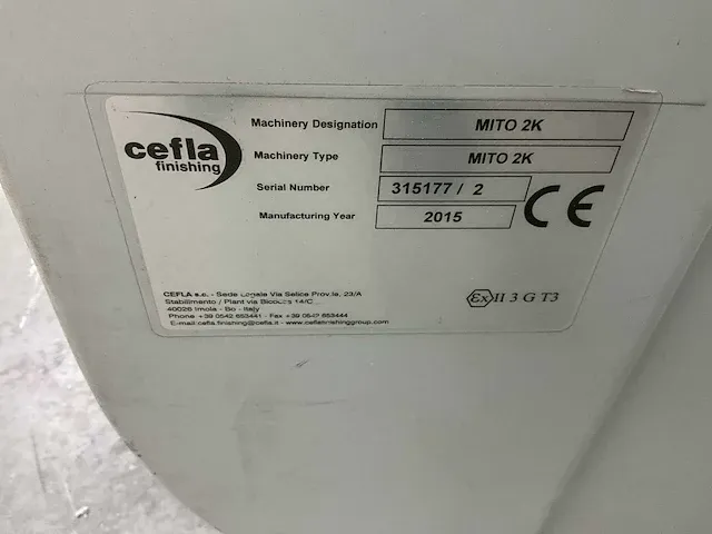 2015 cefla mito 2k lak spuitmachine - afbeelding 21 van  35