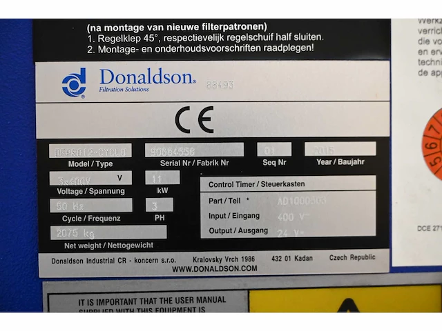 2015 donaldson torit dc dfpro12-cyclo filterafzuiginstallatie - afbeelding 5 van  8