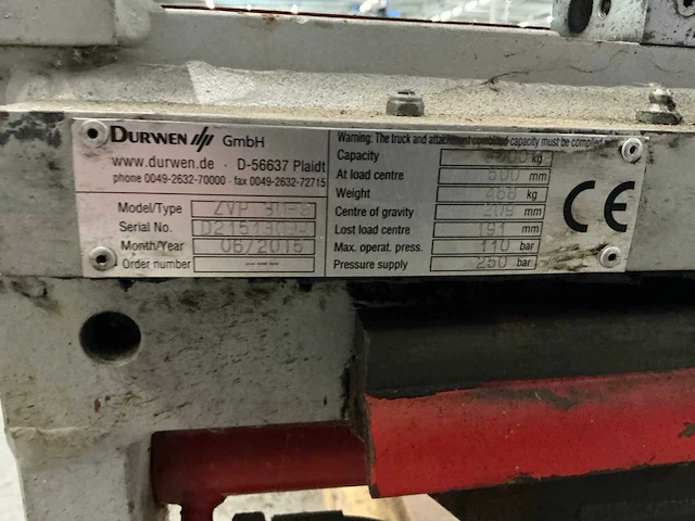 2015 durwen zvp 30-5 heftruck vorkenbord fem 3 - afbeelding 5 van  5