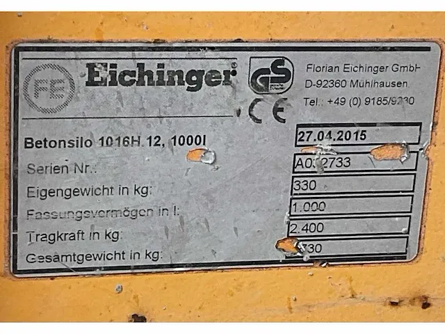 2015 eichinger 1016h.12 betonkubel - afbeelding 6 van  6