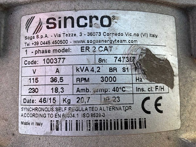 2015 europower ep4100 stroom aggregaat - afbeelding 8 van  8