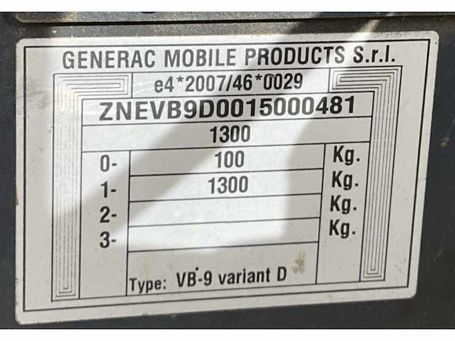 2015 generac mobile products vb9 led lichtmast aggregaat aanhangwagen - afbeelding 14 van  21