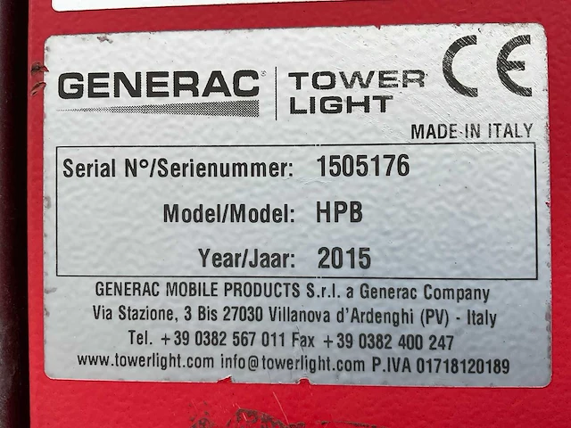 2015 generac tower light hpb hydro power box stationaire lichtmast - afbeelding 17 van  17