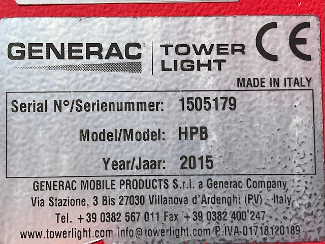 2015 generac tower light hpb hydro power box stationaire lichtmast - afbeelding 16 van  16