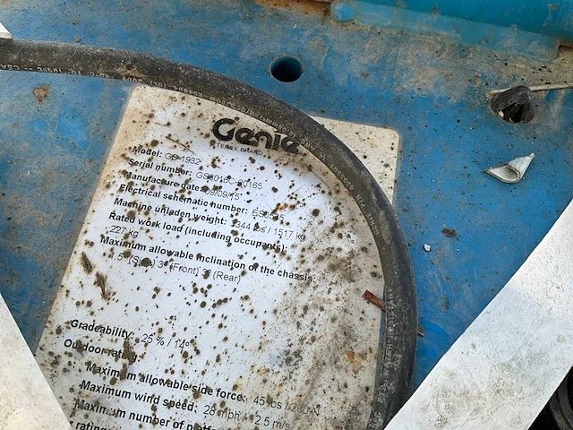 2015 genie gs-1932 hoogwerker - afbeelding 3 van  11