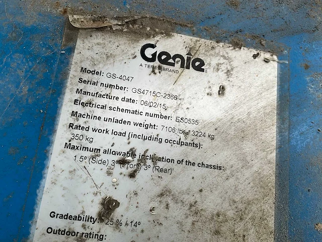 2015 genie gs-4047 hoogwerker - afbeelding 5 van  13