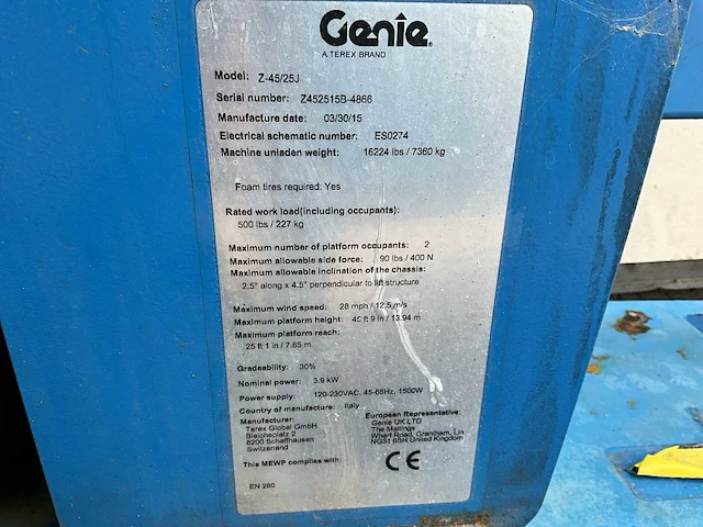 2015 genie z45/25j dc nm hoogwerker - afbeelding 26 van  32