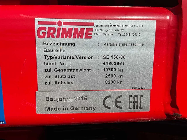 2015 grimme se 150-60 getrokken aardappelrooier - afbeelding 42 van  47