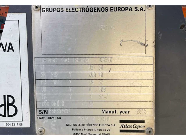 2015 grupos electrogenos europa / atlas copco qas 40 st3 aggregaat - afbeelding 7 van  15