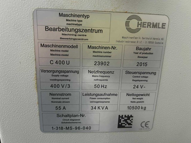 2015 hermle c400 u cnc universeel machinecentrum - afbeelding 19 van  26