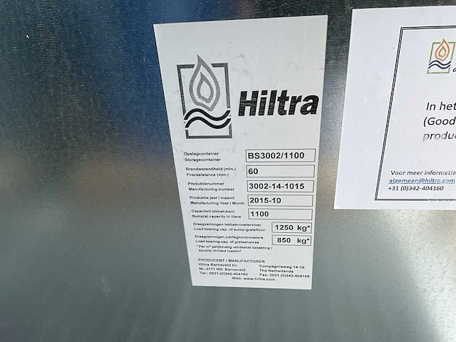 2015 hiltra bs3002/1100 chemicaliën opslagcontainer - afbeelding 7 van  7