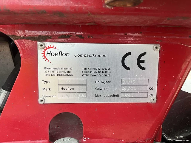 2015 hoeflon c10 rupstelescoopkraan - afbeelding 35 van  41