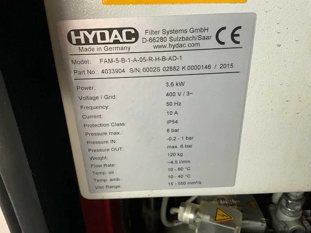 2015 hydac hpu 2 elca hydraulische power pack - afbeelding 10 van  21