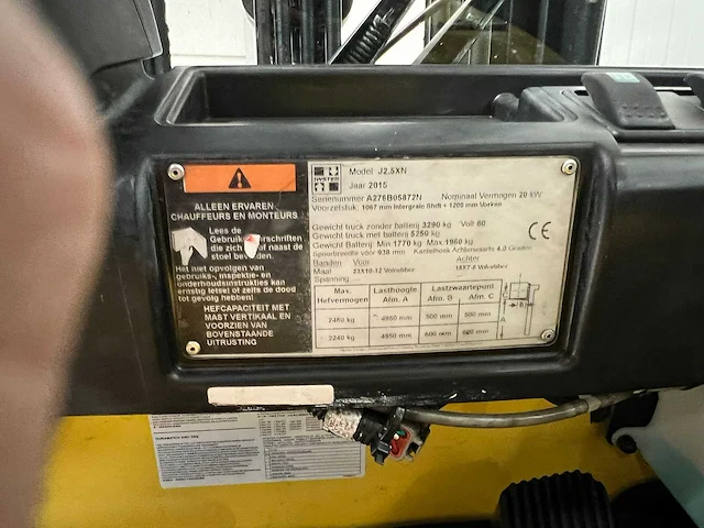2015 hyster j2.5xn 2500kg vorkheftruck lepelversteller - afbeelding 11 van  19