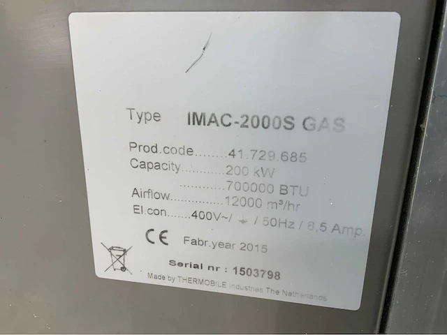2015 imac-2000s gas verwarmingsinstallatie - afbeelding 8 van  8