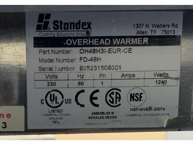 2015 janssen apparatenbouw standex fd-48h warmhoud uitgiftebalie - afbeelding 8 van  8