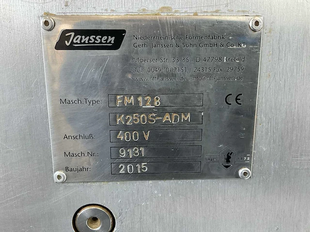 2015 janssen fm128 k250s-adm speculaasmachine - afbeelding 6 van  8