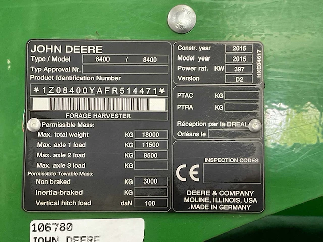 2015 john deere 8400 veldhakselaar - afbeelding 30 van  37