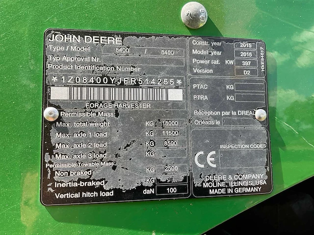 2015 john deere 8400i veldhakselaar - afbeelding 7 van  40
